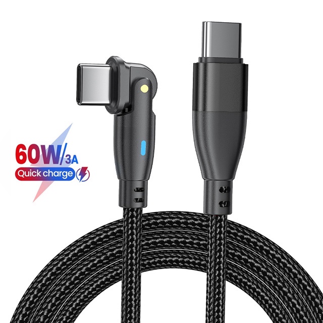 Dây Cáp Sạc Nhanh 60W PD Type C 1M 3A 180 Độ Chuyên Dụng Cho Samsung Xiaomi Huawei
