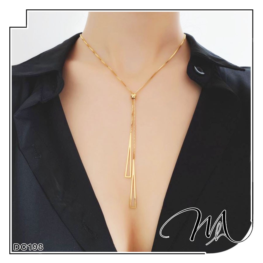 Dây chuyền nữ Titan dây rút thanh rỗng xinh xắn - Măng’s House DC198