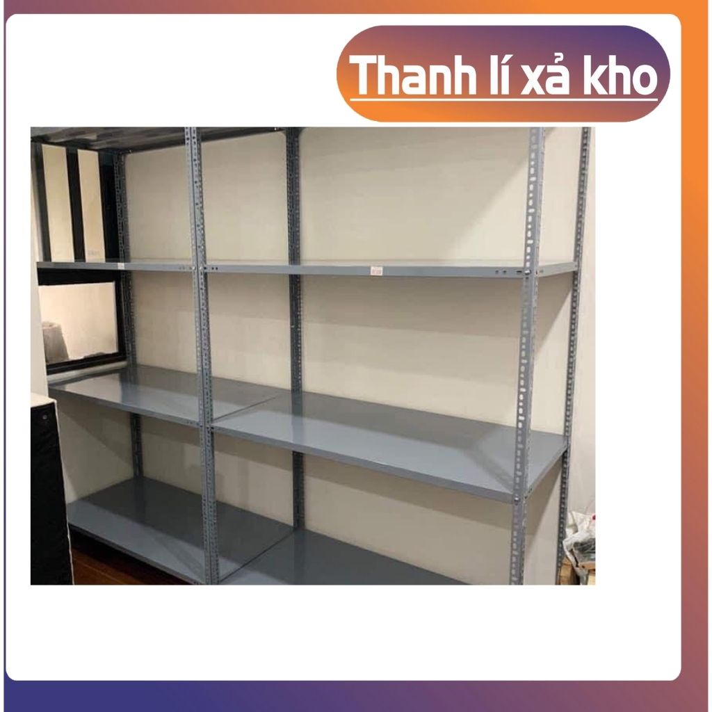 Kệ sắt v lỗ đa năng để hàng để đồ lắp ghép, Kích thước cao 1m5 x dài 1m2 x rộng 40 x 4 tầng
