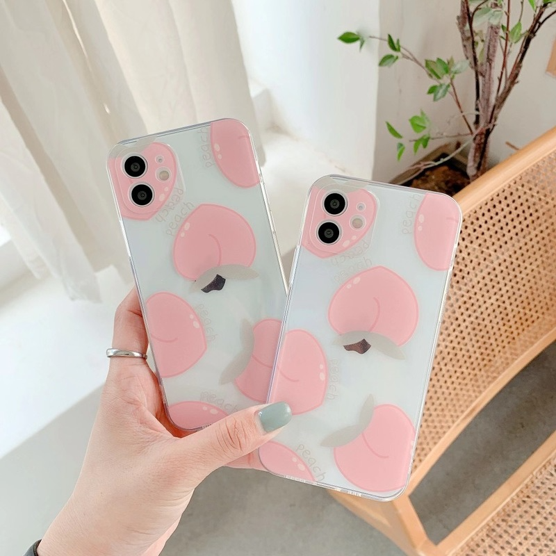 Ốp Lưng Tpu Mềm Trong Suốt In Hình Quả Đào Cho Iphone 12 11 Pro Max 12 Mini Se X Xr Xs Max 8 7 Plus | BigBuy360 - bigbuy360.vn