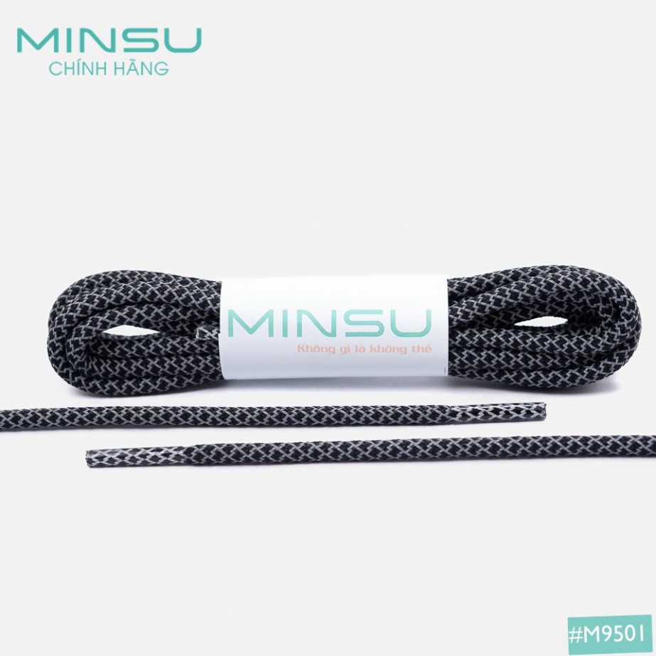 Dây Giày Phản Quang Tròn Chính Hãng MINSU Cao Cấp M9501, Dây Giày Thể Thao Shoelaces Bản Tròn Cho yz