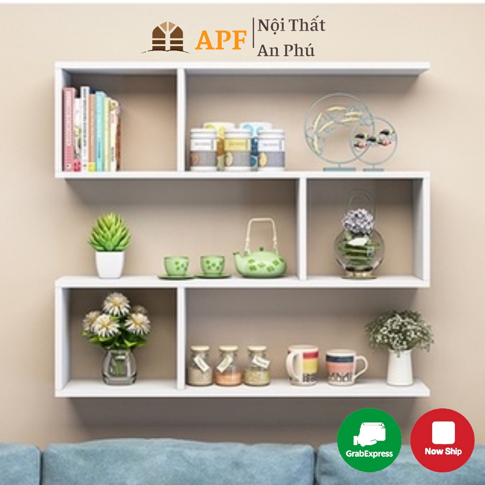 Kệ Sách Treo Tường APF Chất Liệu Gỗ MDF Nhập Khẩu, Thiết kế Thông Minh Tiện Lợi KS031