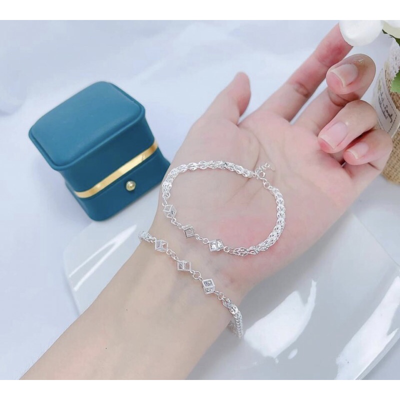 LẮC TAY PHỤNG MIX HỘP RUBIC BẠC TA CHO BẠN NỮ