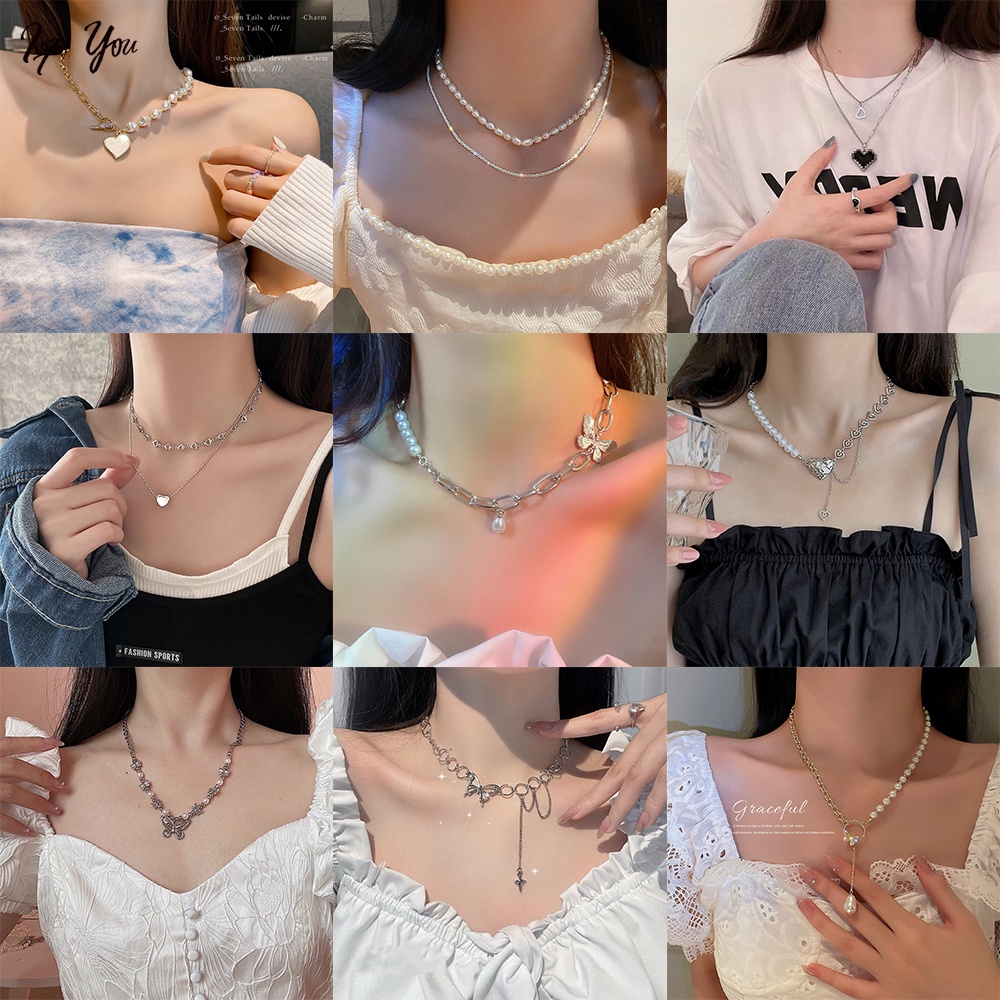 Vòng cổ AY hợp kim nhiều kiểu dáng tùy chọn phong cách xinh xắn cho nữ