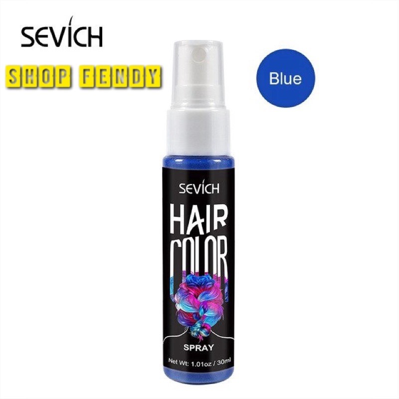 Chai Xịt Đổi Màu Tóc Tạm Thời Màu Xanh Da Trời  Sevich 30ml/Chai Giữ Nếp Tóc