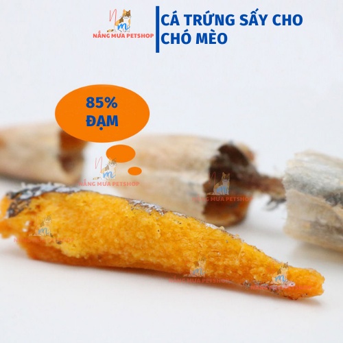 Thức ăn cho mèo, chó, cá trứng sấy, snack cho chó mèo