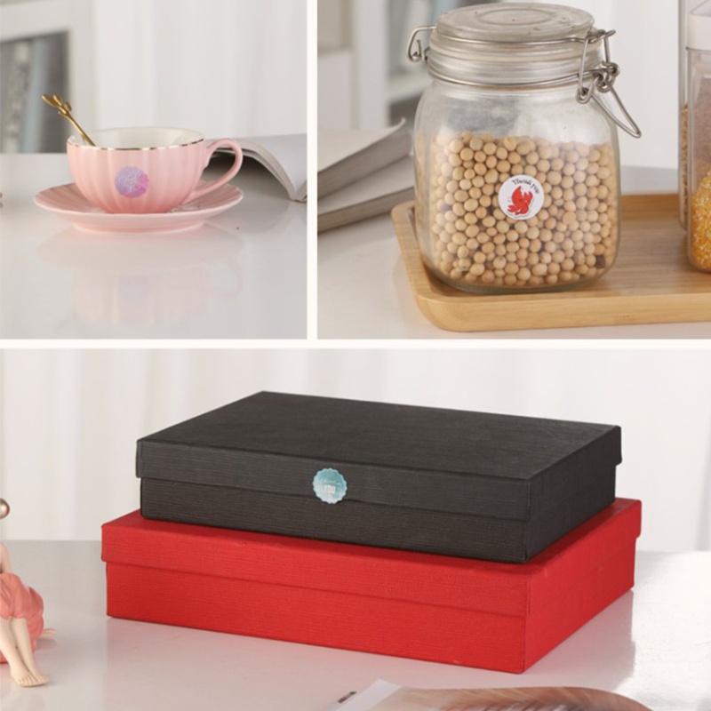 Set 500 nhãn dán họa tiết Thank You và hoa độc đáo cho các cửa hàng