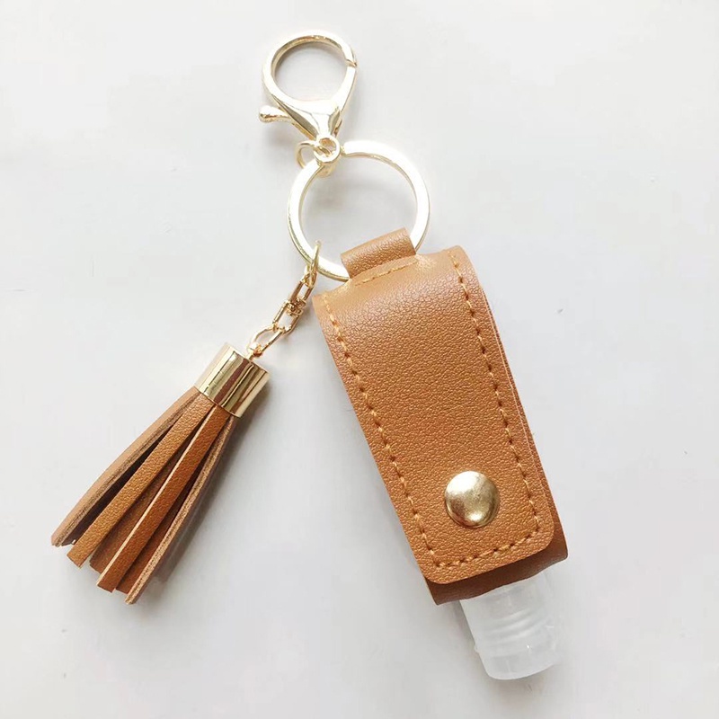 Hand Sanitizer-Free Leather Keychain T-Shaped Convenient Disinfection Keychain Pendant CR