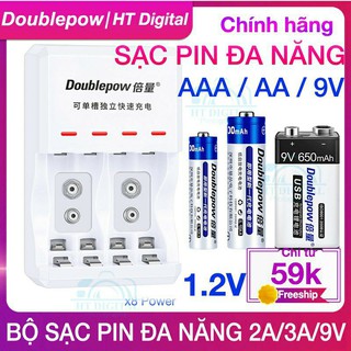 Pin sạc 9V Doublepow và bộ sạc đa năng D03