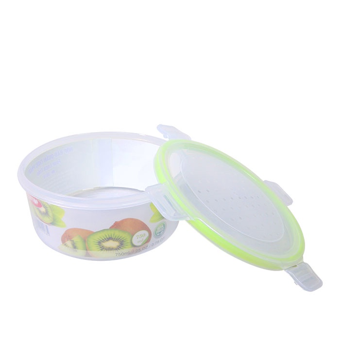 Hộp Đựng Thực Phẩm Tròn 4 Khóa 750ml/1300ml Song Long, Gioăng Chống Tràn 3010 / 3011 (Mới)