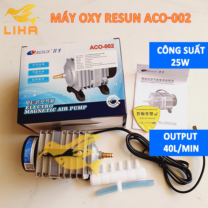 Máy Sủi Khí Oxy Resun Aco002 (25W-40Lít/Phút)-Máy Thổi Khí Oxi Cho Bể Cá