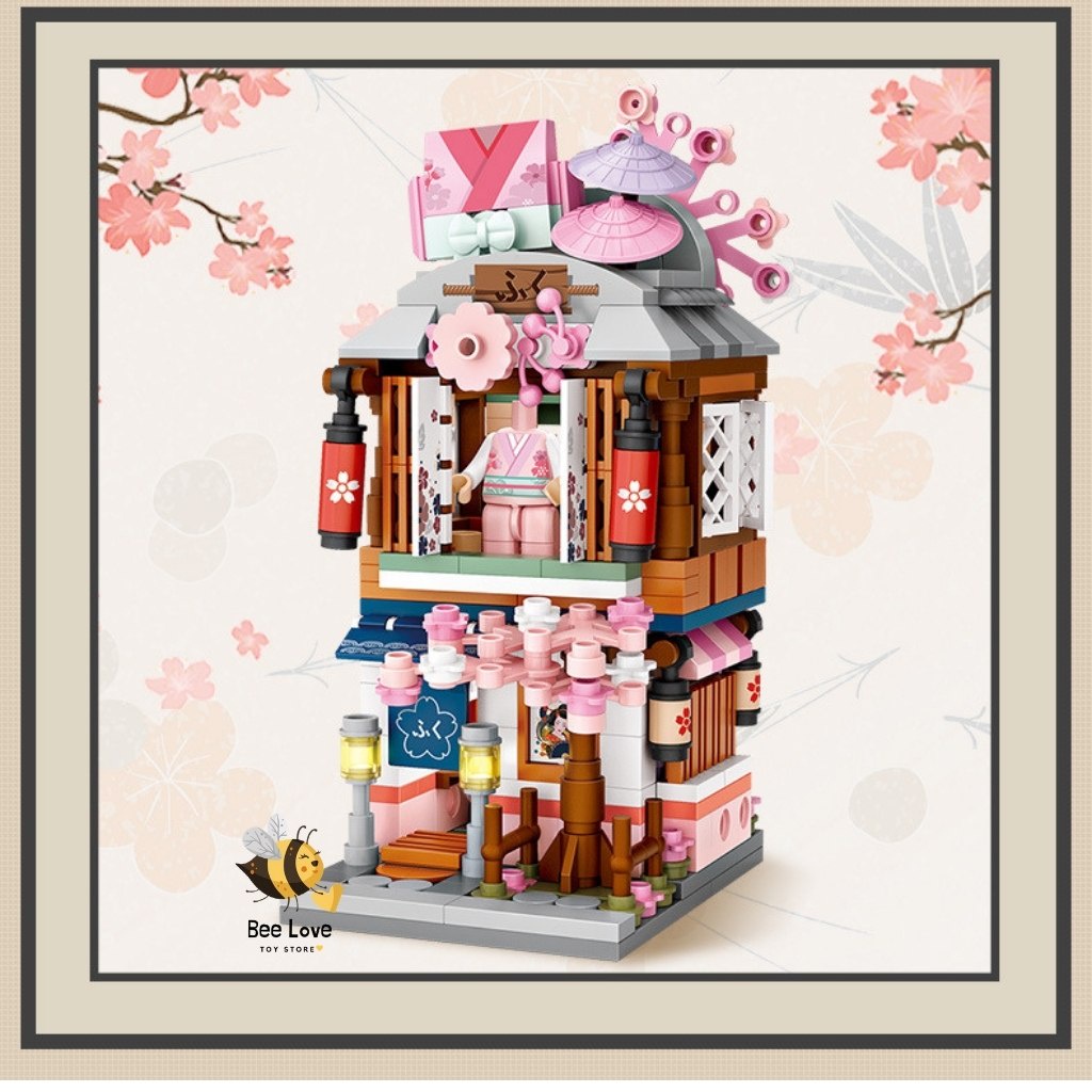 Bộ đồ chơi lắp ráp mô hình xếp hình cho bé Cửa hàng bán Trà Matcha phong cách Nhật bản sáng tạo
