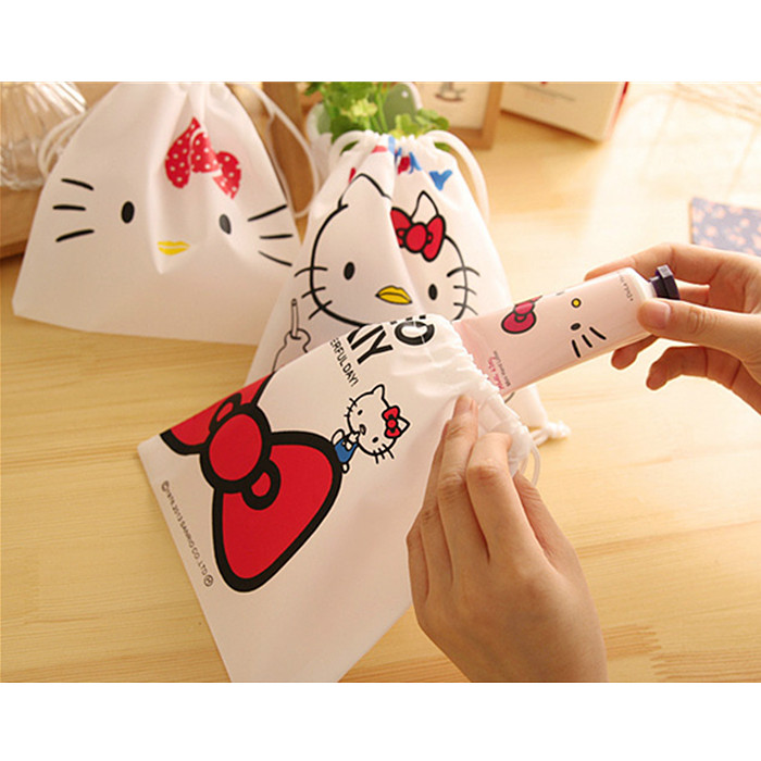 Hellokitty Túi Dây Rút Mini Hình Hello Kitty Xinh Xắn Phong Cách Hàn Quốc