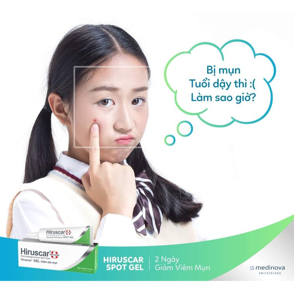 Gel Giảm Mụn, Ngừa Mụn, Giảm Thâm Mụn, Giảm Mụn Ẩn HIRUSCAR Anti-Acne Spot Gel+ (Tuýp 10g)