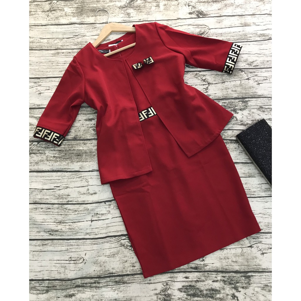 SET BỘ VEST CÔNG SỞ ÁO VEST KÈM ĐẦM THIẾT KẾ CAO CẤP CÓ TÚI | BigBuy360 - bigbuy360.vn