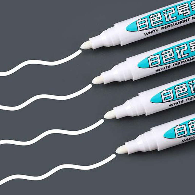Set 3 Bút Đánh Dấu Màu Trắng Đa Năng Chống Thấm Nước Nhanh Khô 1.0mm