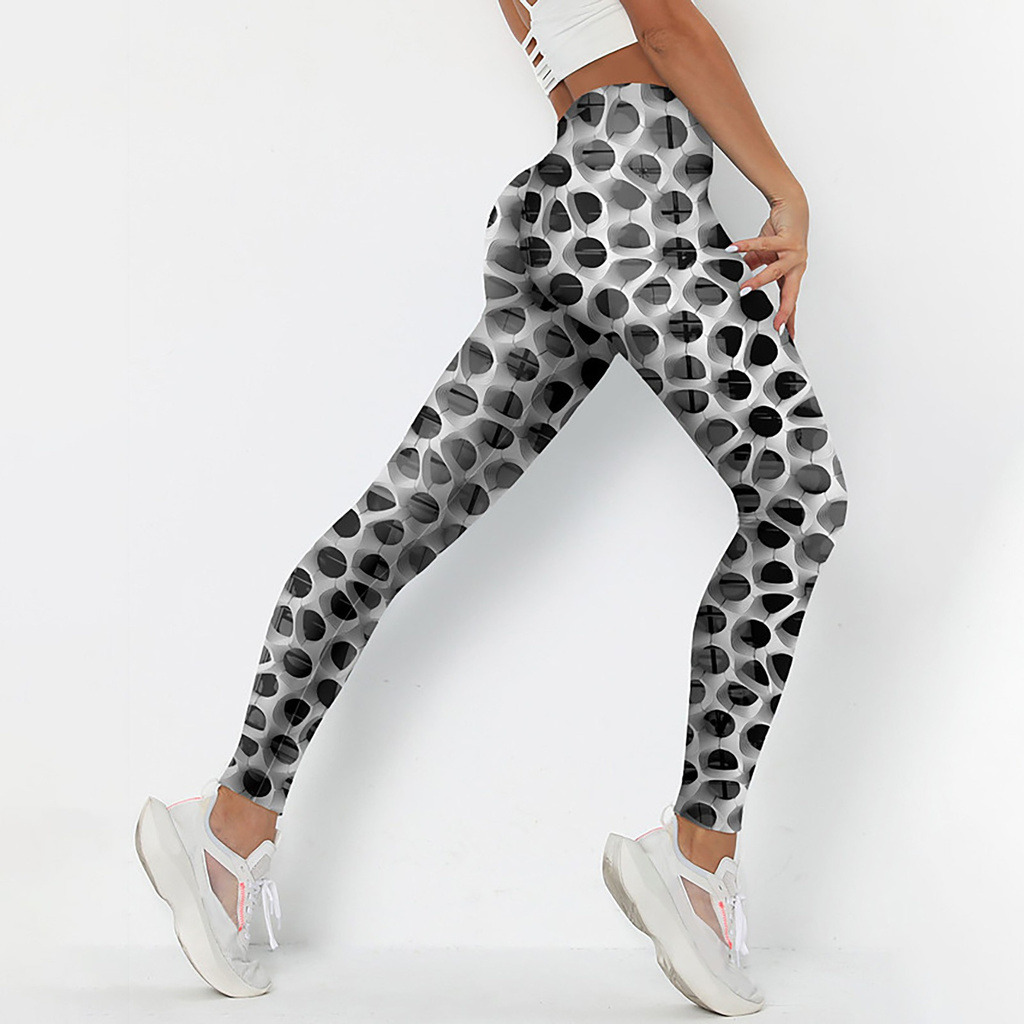 High-waisted stretch sports running fitness yoga bottoming nine-point pants