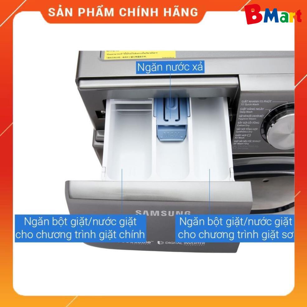 [ FREE SHIP TẠI HÀ NỘI ] Máy giặt sấy Samsung AddWash Inverter 10.5 kg giặt, 7kg sấy WD10N64FR2X/SV  - BM