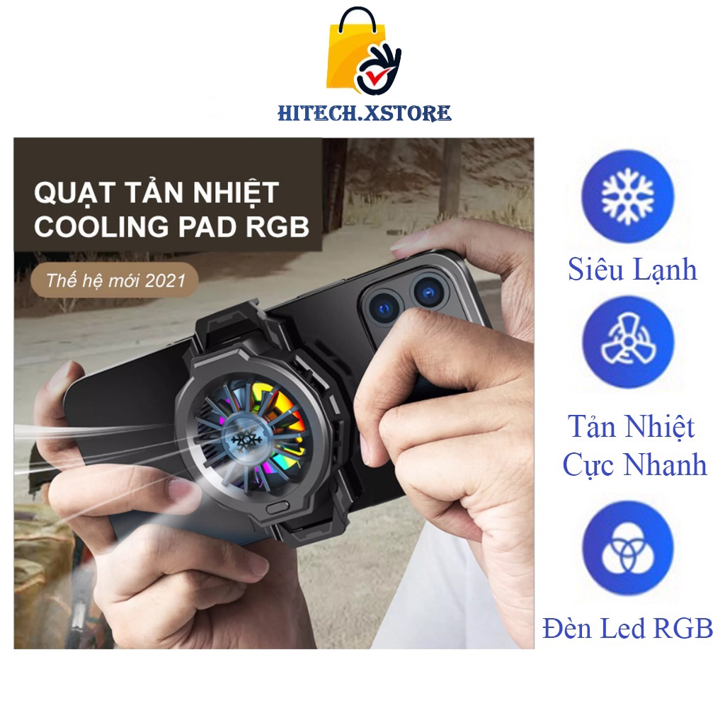 Quạt tản nhiệt điện thoại sò lạnh Smart Cooler có đèn led RGB siêu nhanh Tản nhiệt điện thoại mini giá rẻ