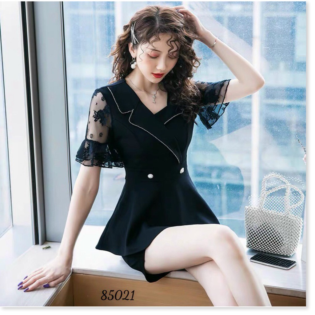 SET VÁY UMI ĐEN PHỐI LƯỚI KIM TUYẾN SANG TRỌNG THỜI TRANG KOKO MI