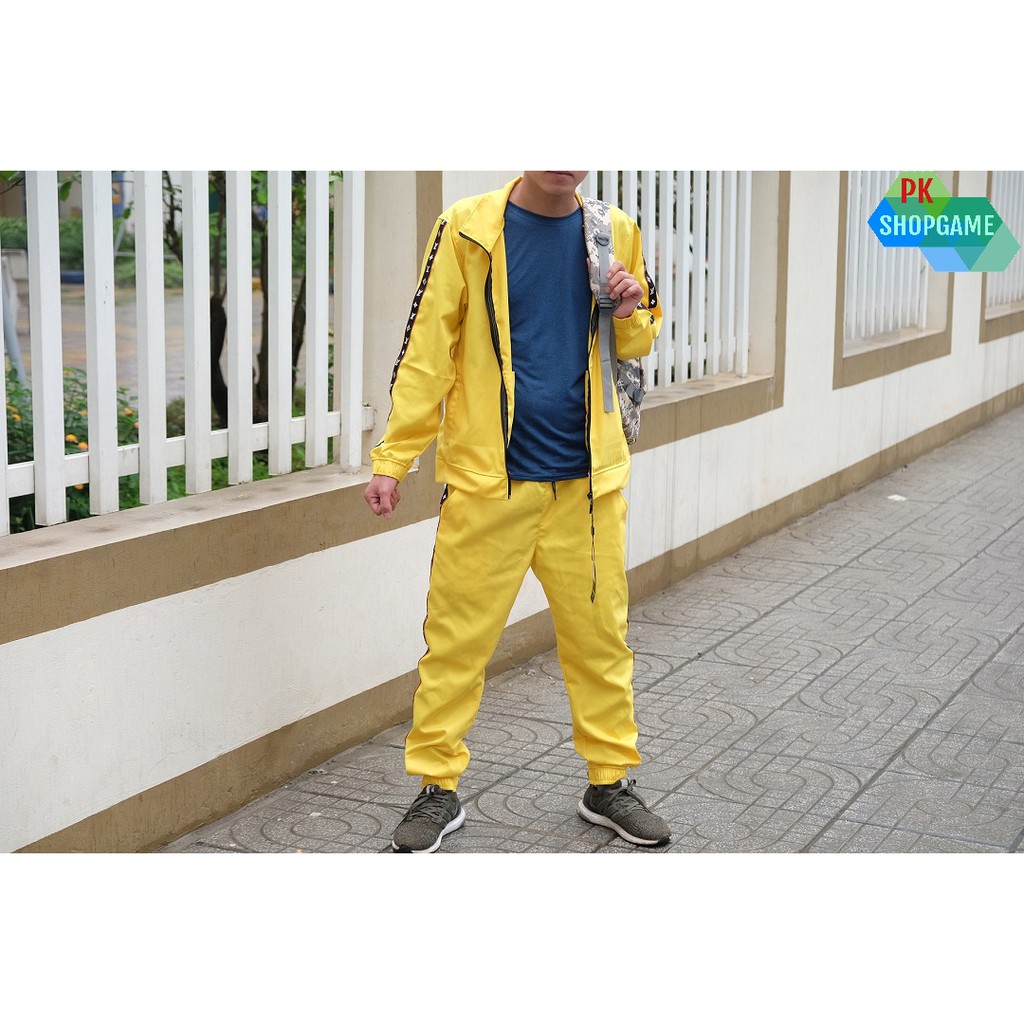 BỘ VÀNG PUBG COSPLAY, PUBG TRACK SUIT BANANA COSPLAY CHẤT NỈ MỀM MẠI ÍT THẤM NƯỚC - PK SHOP GAME