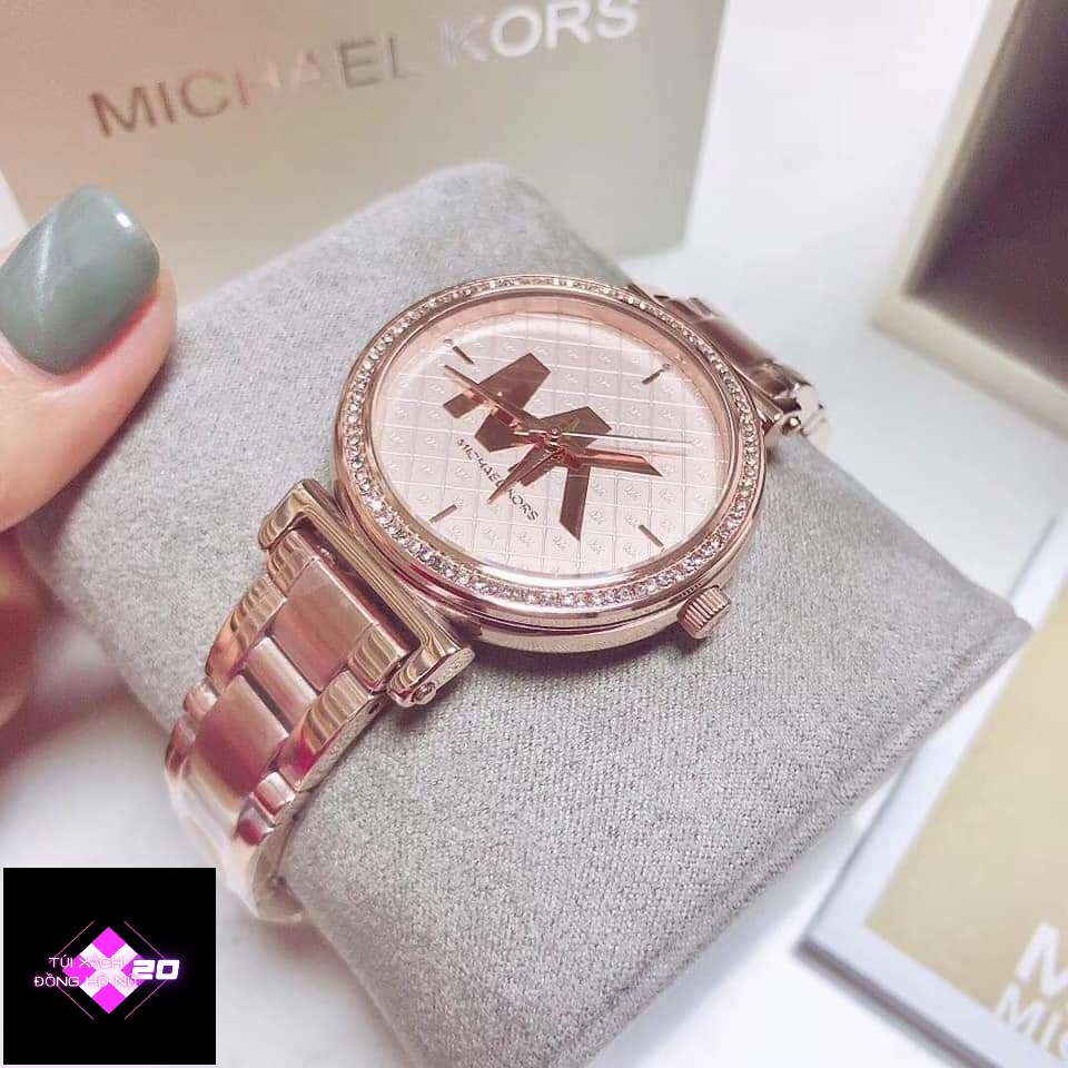 ( Sẵn 2 màu ) Đồng hồ nữ Michael Kors Sofie Quarzt Crytal MK4334 &amp; MK4335 case 36mm. 5ATM