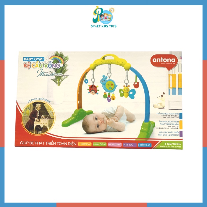 Kệ Cầu Vồng chữ A cho bé Từ 3-12M hình ốc sên, ong, cánh cam Antona- Hàng Việt Nam chất lượng cao MS316