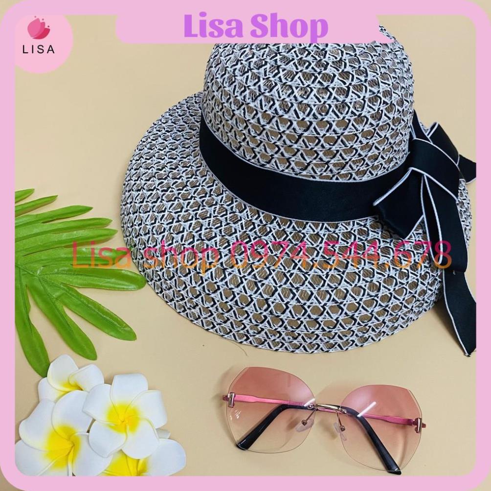 [HÀNG CAO CẤP]  Mũ đi biển, nón đi biển dáng lồng đèn, chất liệu lưới cước phối nơ mặt sau sang chảnh hot hit, M14