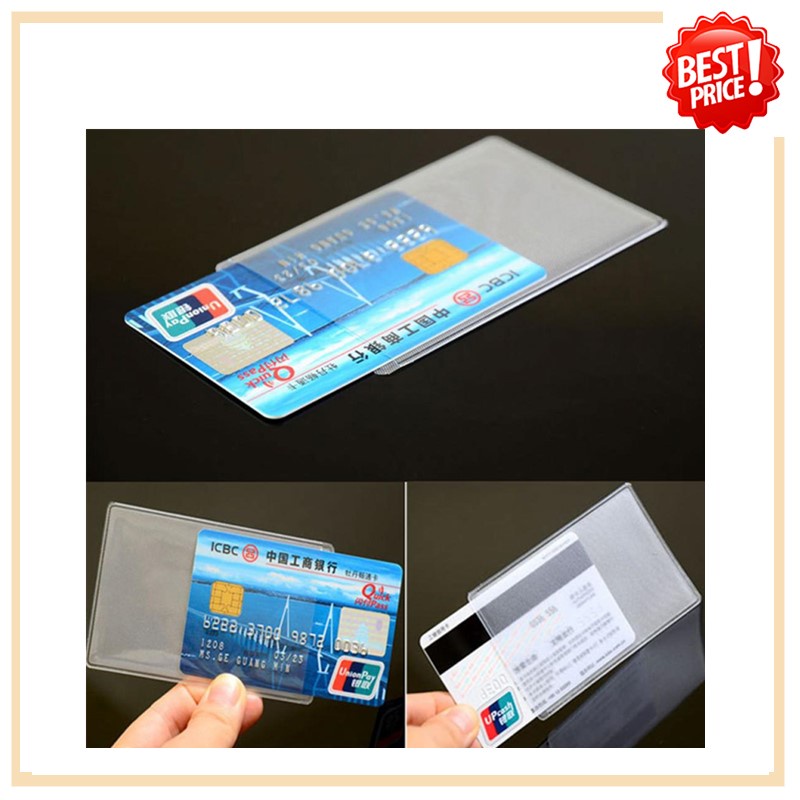 10PCS Protect ID Card Business Card Cover PVC Transparent Credit Card Holder 10PCS CN
