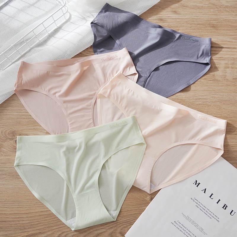 Quần lót nữ không viền đúc su lạnh thông hơi thoáng khí đủ 3 size M L XL - Wexuu Design QC120