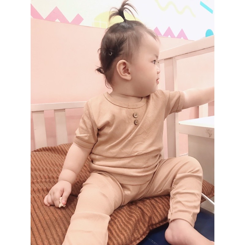 Bộ thun tăm Minkymom tay ngắn quần dài