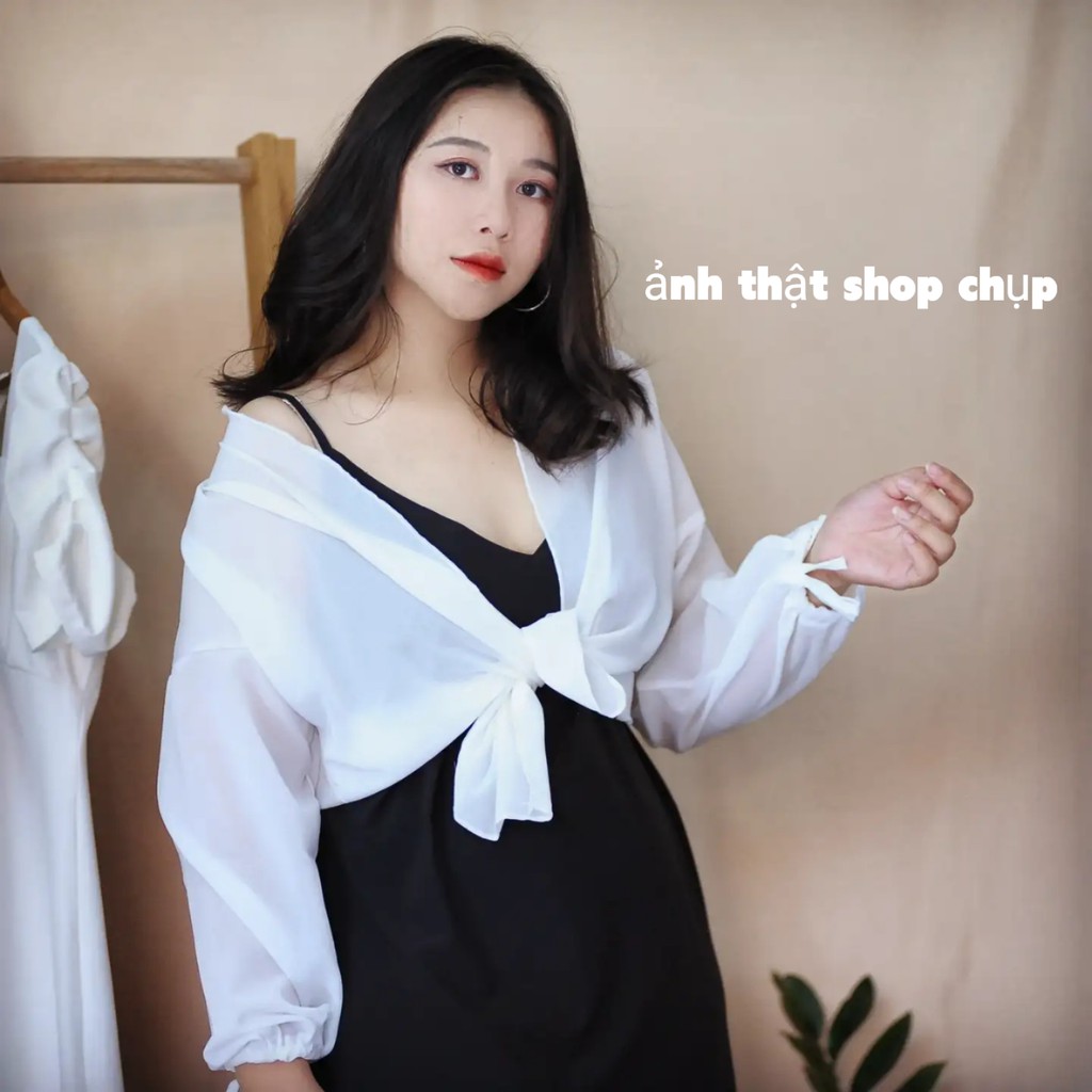 [BIGSIZE MOOHAN] ÁO SƠ MI BIGSIZE VOAN MỎNG KHOÁC NGOÀI ĐEN VÀ TRẮNG