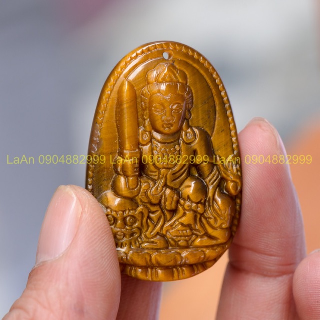 [Nhỏ] Mặt dây chuyền Phật Bản Mệnh Văn Thù Bồ Tát tuổi Mão (Mẹo) size 3.5cm x 2.5cm