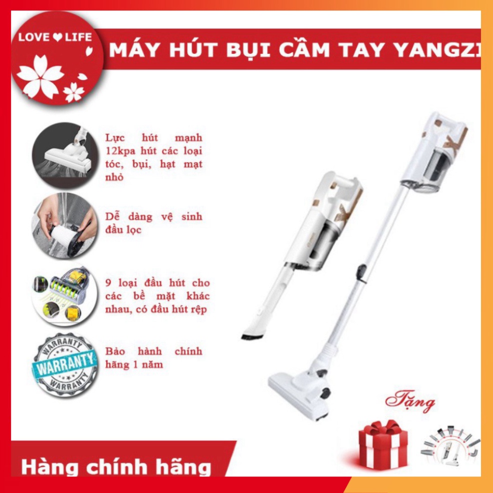 Máy hút bụi cầm tay Yangzi, lực hút mạnh 14kPa, công suất 600W, máy hút êm độ ồn chỉ 72db_Vimart