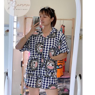 Pijama lụa mango đùi