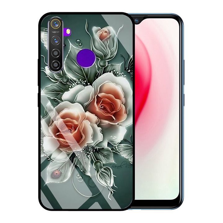&quot;Ốp lưng Realme 5&quot; Mặt kính 3D sang trọng_Không Nhòe, Không Phai Hình ( Tim shop )