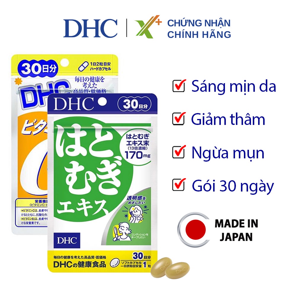 Combo SÁNG DA - GIẢM THÂM DHC Nhật Bản viên uống trắng da DHC và viên uống vitamin C DHC 30 ngày X6-DHC-CB1