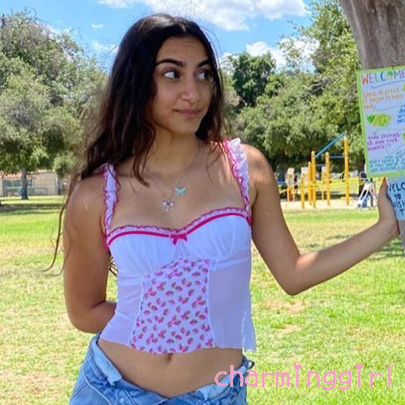 Áo Nữ Không Tay Họa Tiết Trái Dâu Thời Trang Quyến Rũ | BigBuy360 - bigbuy360.vn