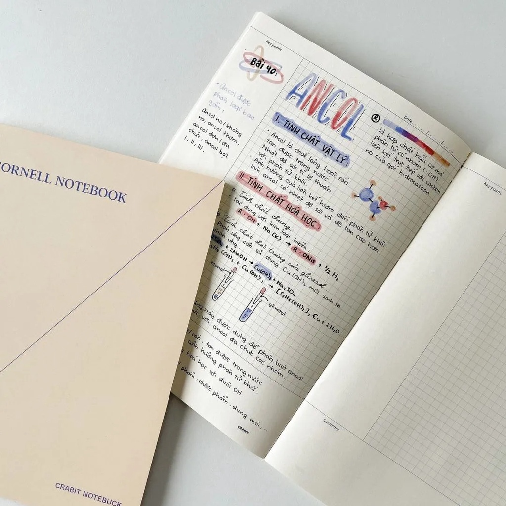 Vở Cornell CRABIT Grid Vàng may gáy 100gsm - Tập học sinh, sinh viên B5 80 trang giá rẻ
