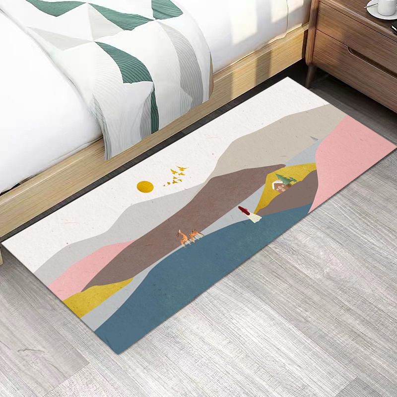 Thảm trải sàn hình chữ nhật thiết kế theo phong cách Bắc Âu sáng tạo trang trí phòng ngủ