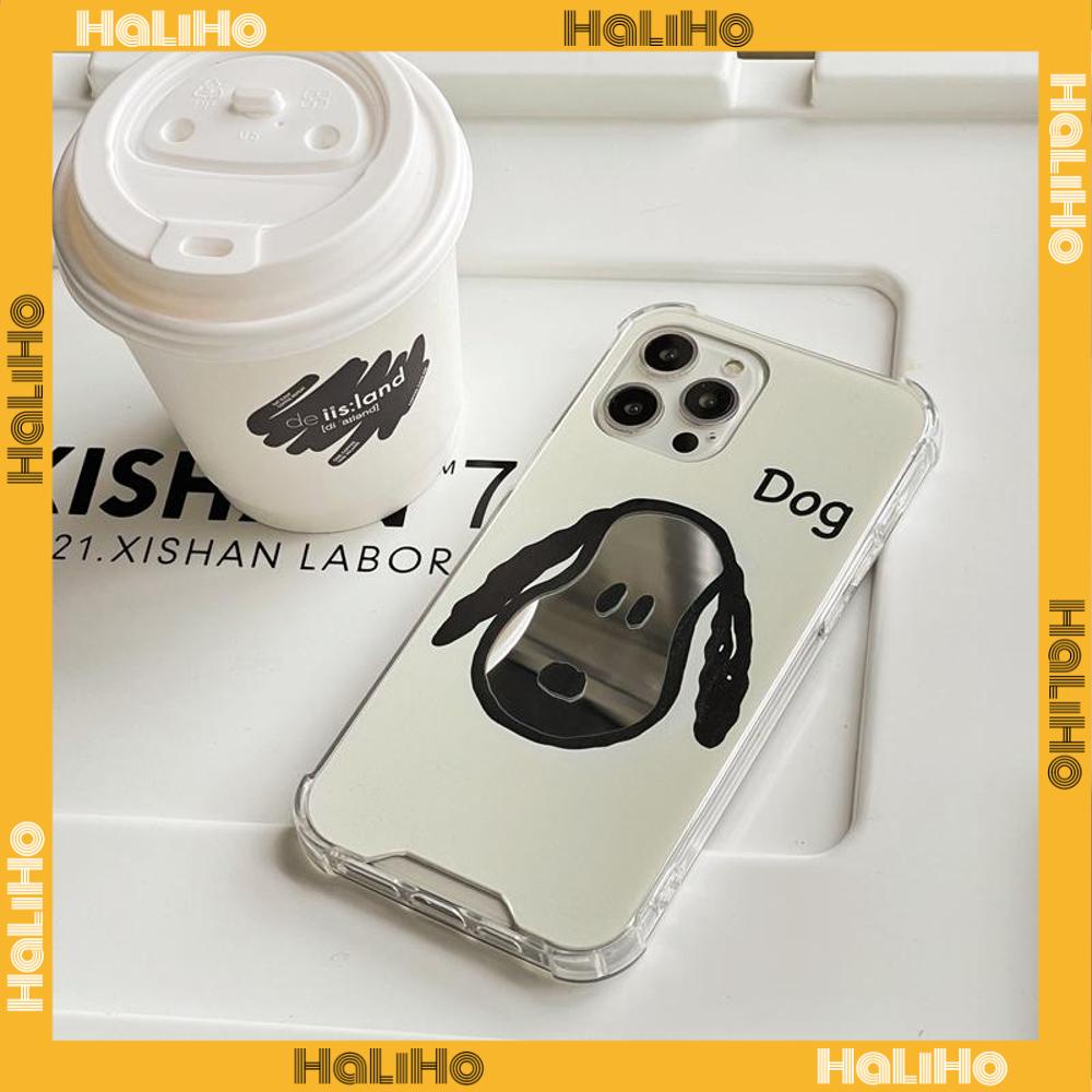 iPhone Case Acrylic HD Mirror Laser Airbag Shockproof Protection Camera Cute Puppy Simple Compatible For iPhone 11 iPhone 13 Pro Max iPhone 12 Pro Max iPhone 7 Plus iPhone xr xs