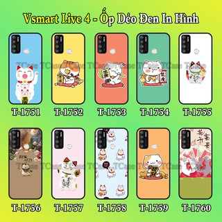 Ốp lưng Vsmart Live 4 dẻo đen in hình Mèo Thần Tài, May Mắn, Tài Lộc