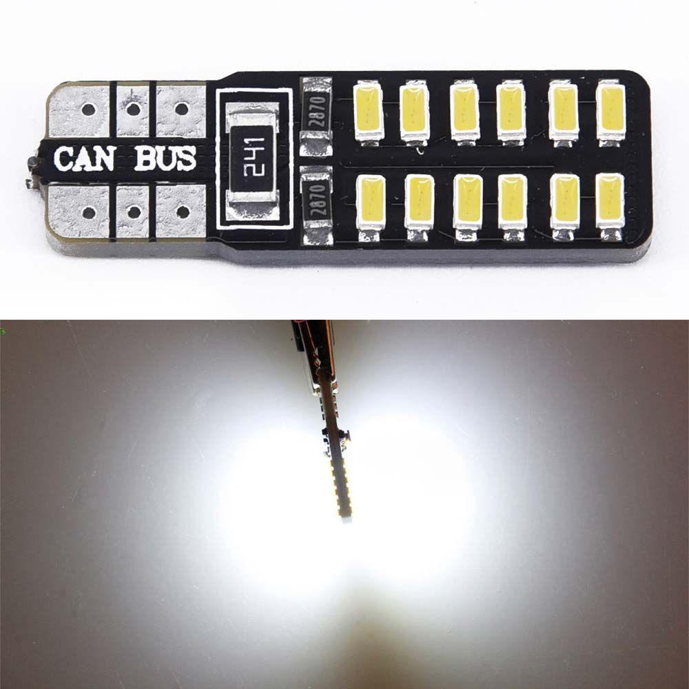 Set 10 Đèn LED 24SMD LED T10 W5W Chiếu Biển Số Xe Ô Tô