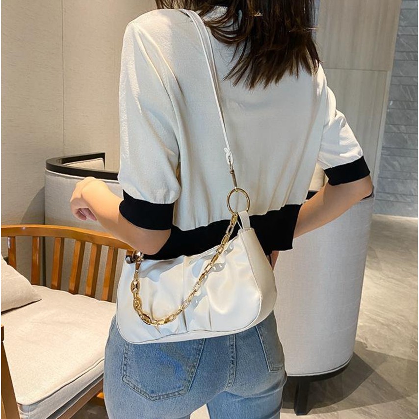 TÚI ĐEO CHÉO, TÚI ĐEO VAI NỮ XÍCH DẸT DA NHÚM SIÊU XINH BH 486 | BigBuy360 - bigbuy360.vn