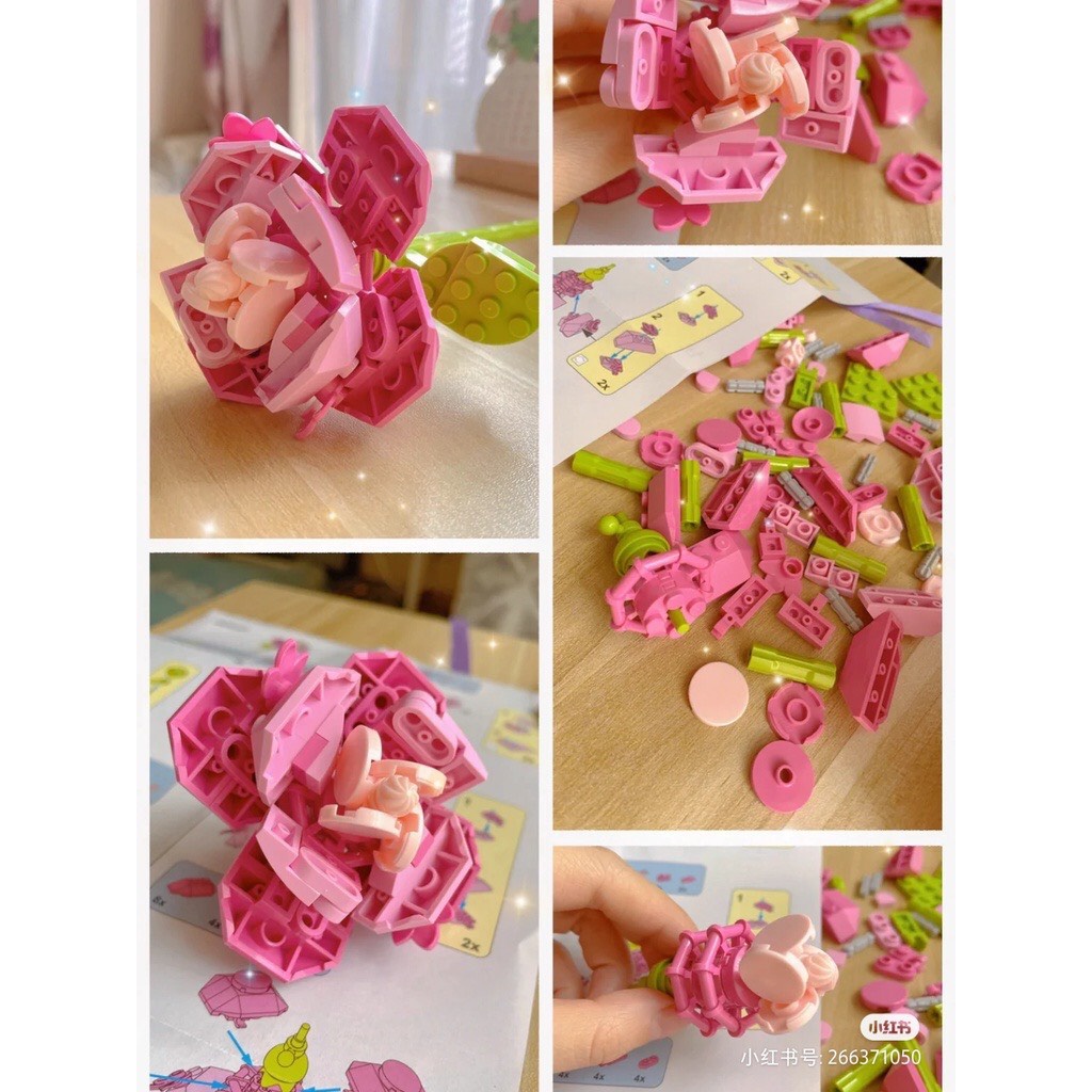 Bộ sản phẩm đồ chơi lắp ráp bông hoa trang trí sáng tạo