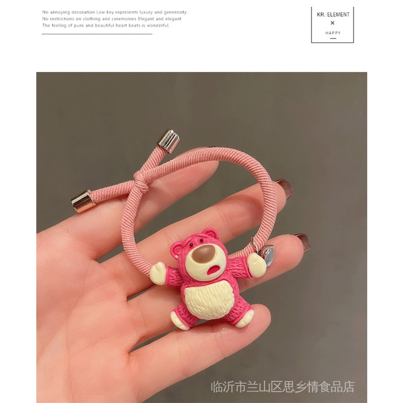 Set 2 Dây Buộc Tóc Hình Phi Hành Gia/Gấu/Dâu Tây Kiểu Nhật Hàn Xinh Xắn