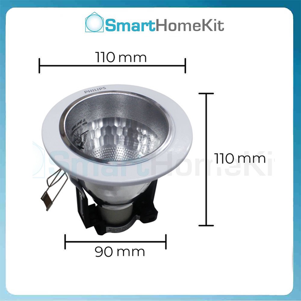 Chóa đèn âm trần Downlight đui E26/E27 - 110×110 mm, Cutout Size: 90mm