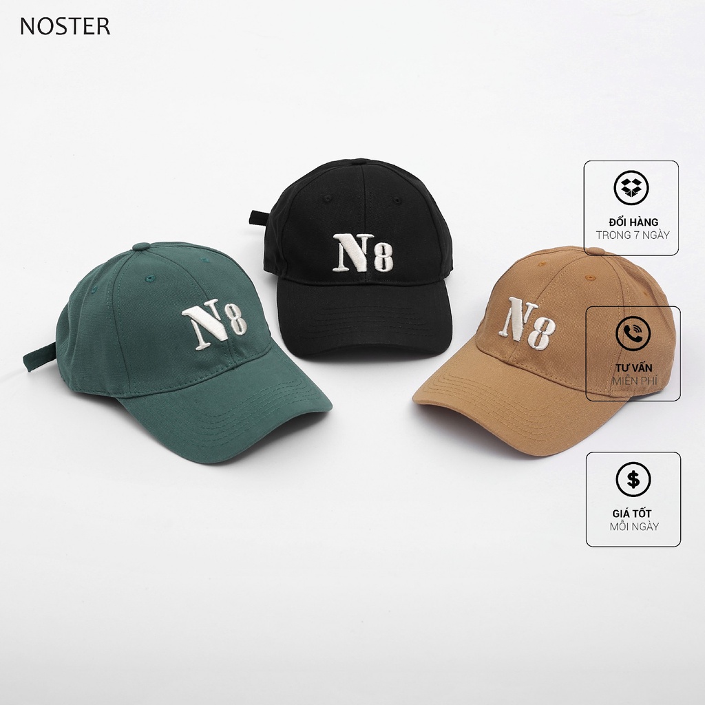 Mũ lưỡi chai, mũ cáp, hoạ tiết chữ thêu N8 - NOSTER M157