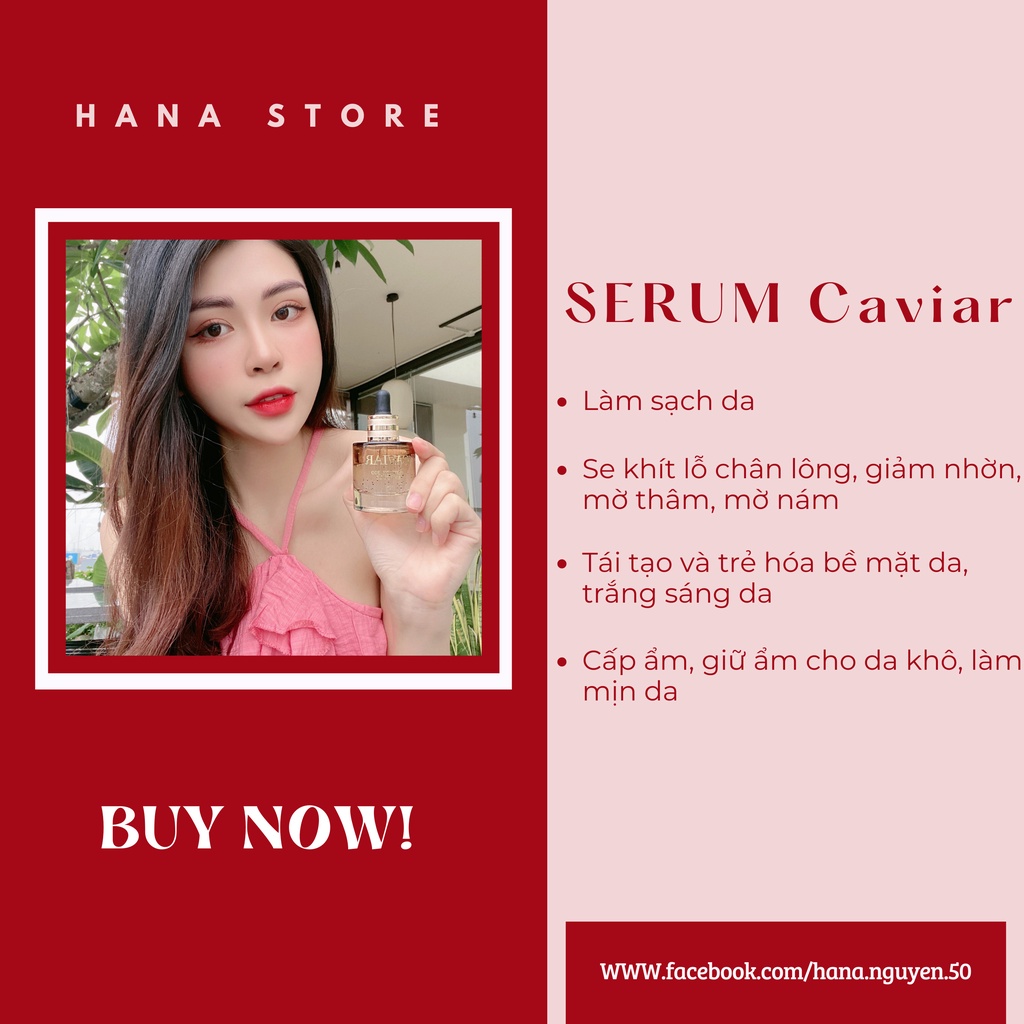 Serum trắng da Caviar , cấp ẩm căng bóng Caviar Ampoule - trẻ hóa da, khóa ẩm bề mặt da tinh chất trứng cá tầm đen
