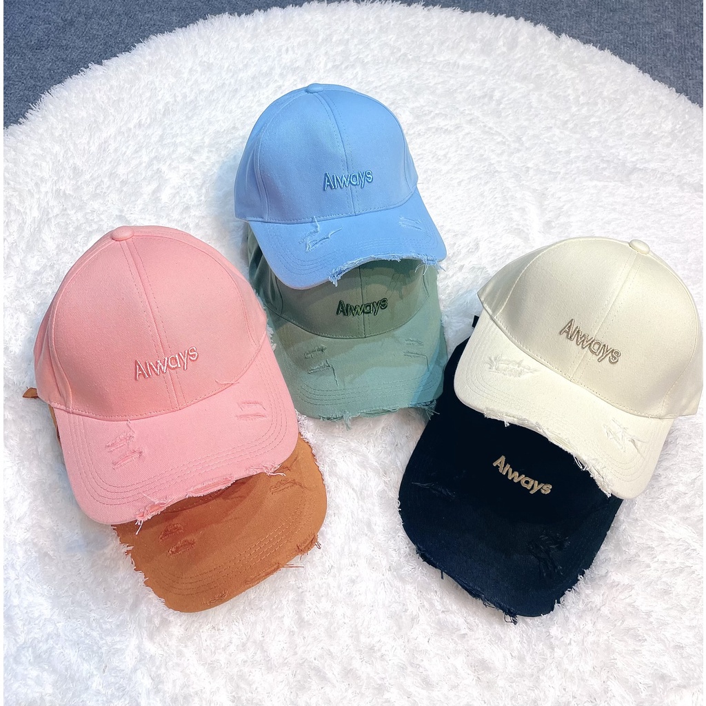[Mã FAMARAL1 giảm 10K đơn 50K]Mũ Nón Lưỡi Trai Thêu Chữ AWAY Kiểu Rách Fashion 405 Phong Cách Ulzzang Form Unisex Nam Nữ